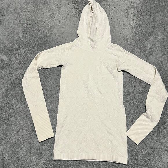 Lululemon Rest Less Hoodie Womens 6 Long Sleeve Performance Shirt Off White - Picture 1 of 8